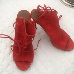 Aquazzura pumps red orange color beautiful and fun